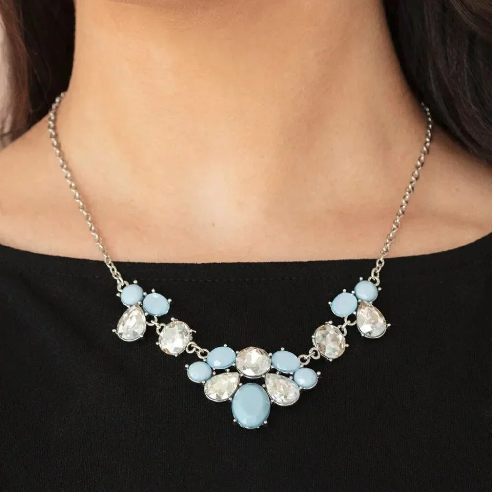 Paparazzi Jewelry Accessories - Ethereal Romance - Blue Necklace - Vintage